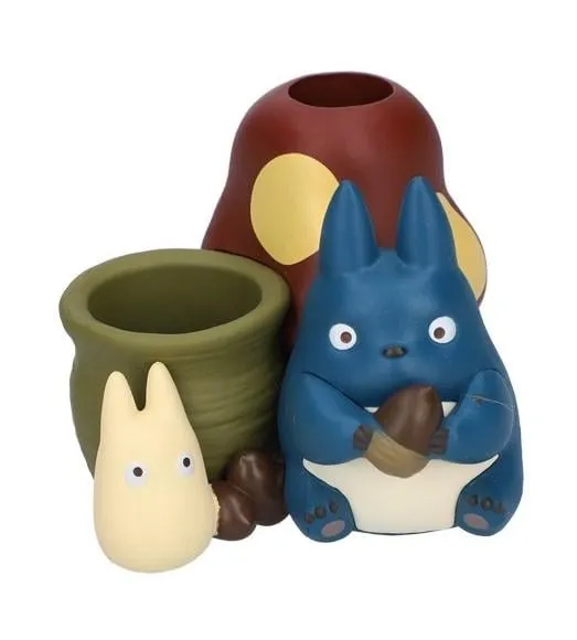 MY NEIGHBOR TOTORO - Blue & White Totoro - Figure Pen Pot 4.5cm
